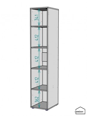 Шкаф Linnea MHR-1-2 2050х400х510 (ДВ-М 11.1.25) в Можге - mozhga.mebel24.online | фото 3