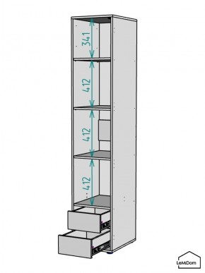 Шкаф Linnea MHR-1PO-4 2050х400х510 (Белый-М 11.1.2) в Можге - mozhga.mebel24.online | фото 3