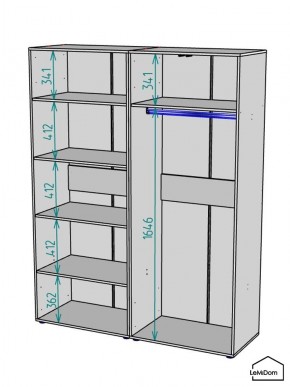 Шкаф Linnea MHR-4PO-1 2050х1600х510 (Белый-М 11.1.2) в Можге - mozhga.mebel24.online | фото 3