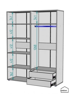 Шкаф Linnea MHR-4PO-2 2050х1600х510 (Белый-М 11.1.1) в Можге - mozhga.mebel24.online | фото 3
