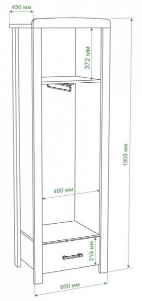 Шкаф платяной Бартоло Ш1Д в Можге - mozhga.mebel24.online | фото 2