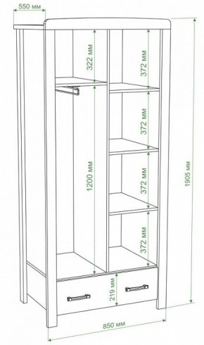 Шкаф платяной Бартоло Ш2Д в Можге - mozhga.mebel24.online | фото 2