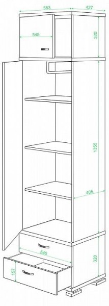 Шкаф платяной КС-10 в Можге - mozhga.mebel24.online | фото 2