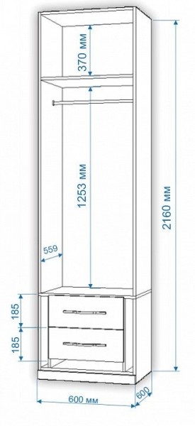Шкаф платяной Нобиле Пл-60/60 в Можге - mozhga.mebel24.online | фото 2