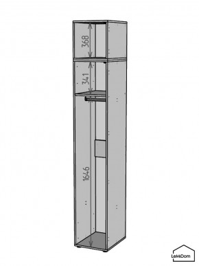 Шкаф с антресолью Linnea MHR-1A-1 2450х400х510 (Графит-М 11.1.25) в Можге - mozhga.mebel24.online | фото 3