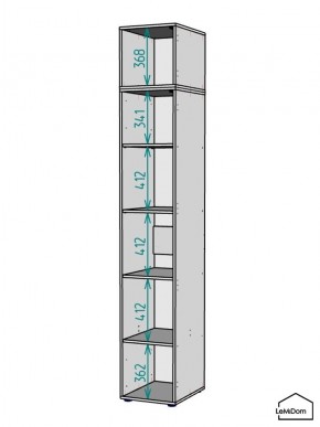 Шкаф с антресолью Linnea MHR-1A-2 2450х400х510 (ДВ-М 11.1.25) в Можге - mozhga.mebel24.online | фото 3