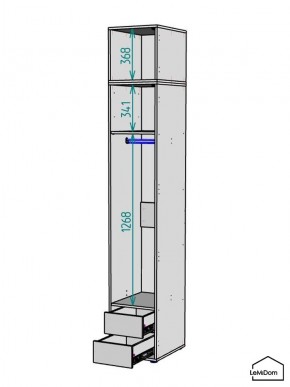 Шкаф с антресолью Linnea MHR-1A-3 2450х400х510 (Белый-М 11.1.2) в Можге - mozhga.mebel24.online | фото 3