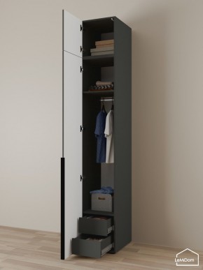 Шкаф с антресолью Linnea MHR-1A-3 2450х400х510 (Графит-М 11.1.25) в Можге - mozhga.mebel24.online | фото 5