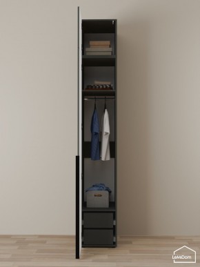 Шкаф с антресолью Linnea MHR-1A-3 2450х400х510 (Графит-М 11.1.25) в Можге - mozhga.mebel24.online | фото 6