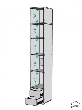 Шкаф с антресолью Linnea MHR-1A-4 2450х400х510 (ДВ-М 11.1.25) в Можге - mozhga.mebel24.online | фото 3