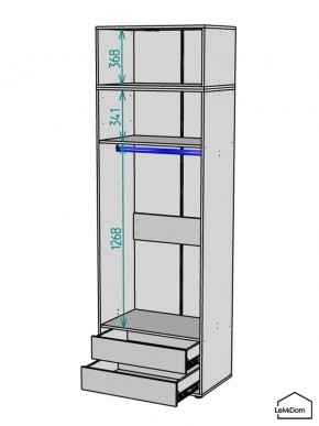 Шкаф с антресолью Linnea MHR-2A-3 2450х800х510 (Белый-М 11.1.2) в Можге - mozhga.mebel24.online | фото 3