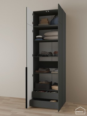 Шкаф с антресолью Linnea MHR-2A-3 2450х800х510 (Графит-М 11.1.25) в Можге - mozhga.mebel24.online | фото 6