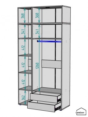 Шкаф с антресолью Linnea MHR-3POA-2 2450х1200х510 (Белый-М 11.1.1) в Можге - mozhga.mebel24.online | фото 3