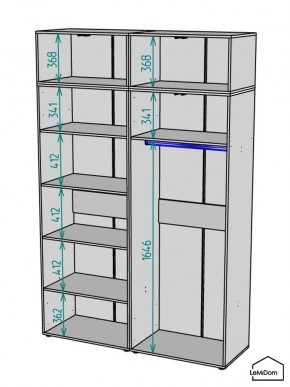 Шкаф с антресолью Linnea MHR-4A-1 2450х1600х510 (Белый-М 11.1.2) в Можге - mozhga.mebel24.online | фото 3
