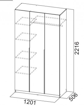 Шкаф ШК-5 (1200) Графит серый в Можге - mozhga.mebel24.online | фото