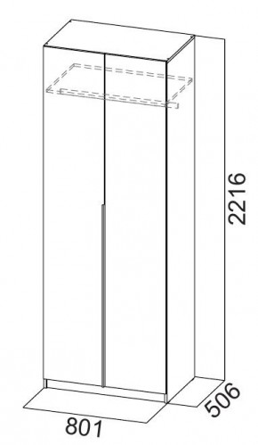 Шкаф ШК-5 (800) Белый текстурный в Можге - mozhga.mebel24.online | фото 5