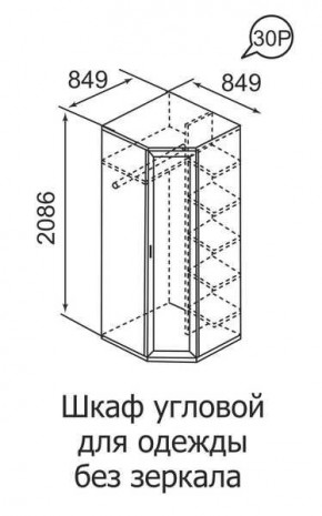 Шкаф угловой для одежды Ника-Люкс 30 без зеркал в Можге - mozhga.mebel24.online | фото 3