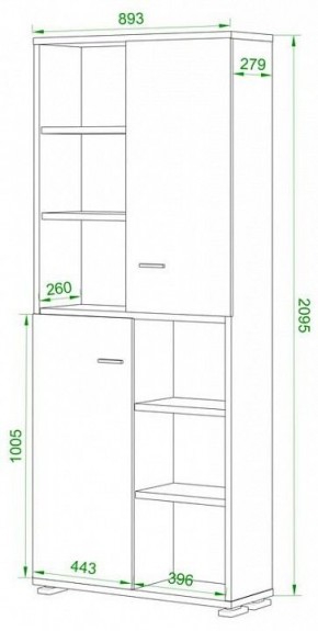 Шкаф-витрина Домино ПУ-30-2-ФС в Можге - mozhga.mebel24.online | фото 2