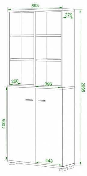 Шкаф-витрина Домино ПУ-30-4-ФС в Можге - mozhga.mebel24.online | фото 2