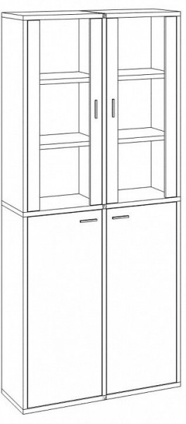 Шкаф-витрина Домино СУ(ш2в2)+2ФС+2ФГ в Можге - mozhga.mebel24.online | фото 3