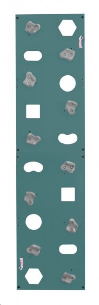 Скалодром пристенный (500*2000) стандарт ЭЛЬБРУС Pastel с отверстиями (10 шт. серых зацепов) цв. бирюзовый в Можге - mozhga.mebel24.online | фото