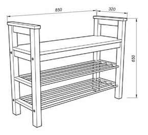 Скамья 85 Кантри для обуви, массив сосны, цвет белый в Можге - mozhga.mebel24.online | фото 3