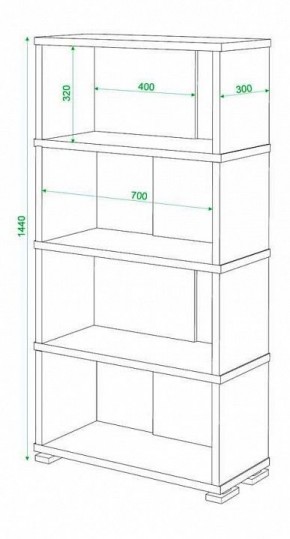 Стеллаж книжный Домино нельсон СБ-10_4 в Можге - mozhga.mebel24.online | фото 3