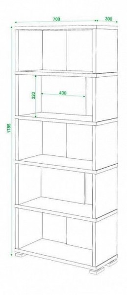 Стеллаж книжный Домино нельсон СБ-10_5 в Можге - mozhga.mebel24.online | фото 2