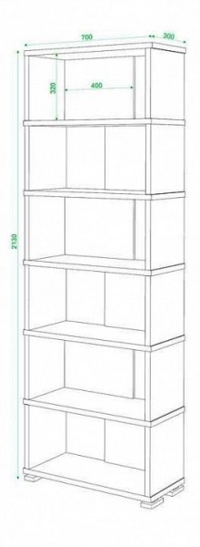 Стеллаж книжный Домино нельсон СБ-10_6 в Можге - mozhga.mebel24.online | фото 2