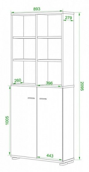 Стеллаж комбинированный Домино Лайт ПУ-30-4 в Можге - mozhga.mebel24.online | фото 2