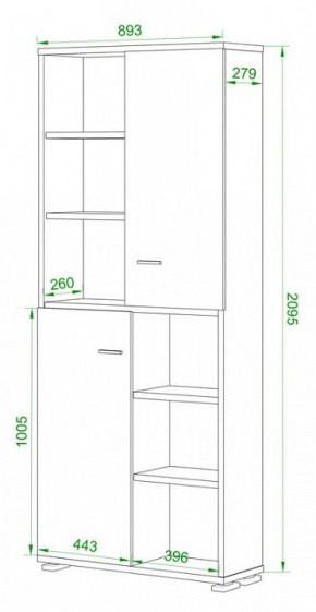 Стеллаж комбинированный Домино ПУ-30-2 в Можге - mozhga.mebel24.online | фото 2