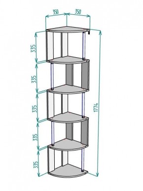 Стеллаж Maria S113-MA (Дуб Вотан) в Можге - mozhga.mebel24.online | фото 3
