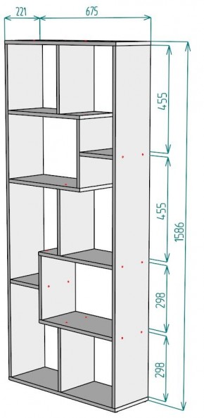 Стеллаж S8 1586х675х221 в Можге - mozhga.mebel24.online | фото 2