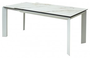 Стол CREMONA 180 KL-188 Контрастный мрамор матовый, итальянская керамика/ белый каркас, ®DISAUR в Можге - mozhga.mebel24.online | фото 3