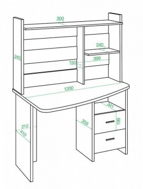 Стол компьютерный Домино Лайт СКЛ-Крл 120+НКЛ-120 в Можге - mozhga.mebel24.online | фото 3