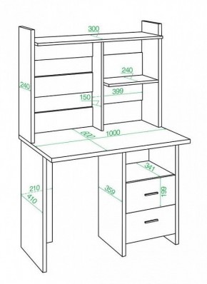 Стол компьютерный Домино Лайт СКЛ-Прям100+НКЛ-100 в Можге - mozhga.mebel24.online | фото 2