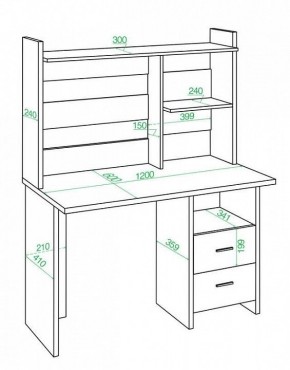 Стол компьютерный Домино Лайт СКЛ-Прям120+НКЛ-120 в Можге - mozhga.mebel24.online | фото 3