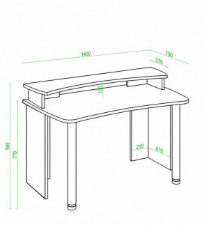 Стол компьютерный Домино Лайт СКЛ-Софт140+НКИЛ140 в Можге - mozhga.mebel24.online | фото 3
