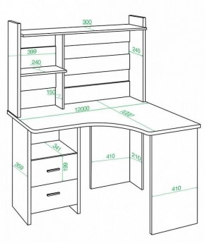 Стол компьютерный Домино Лайт СКЛ-Угл120+НКЛ-120 в Можге - mozhga.mebel24.online | фото 2