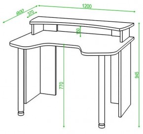 Стол компьютерный Домино Lite СКЛ-Игр120+НКИЛ120 в Можге - mozhga.mebel24.online | фото 2