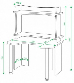Стол компьютерный Домино Lite СКЛ-Игр120+НКИЛ120ВЛ в Можге - mozhga.mebel24.online | фото 3