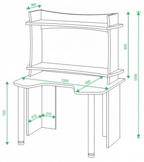 Стол компьютерный Домино Lite СКЛ-Игр120+НКИЛ120ВЛ в Можге - mozhga.mebel24.online | фото 2