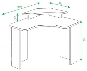 Стол компьютерный Домино lite СКЛ-ИгрУгл100+НКИЛ в Можге - mozhga.mebel24.online | фото 2