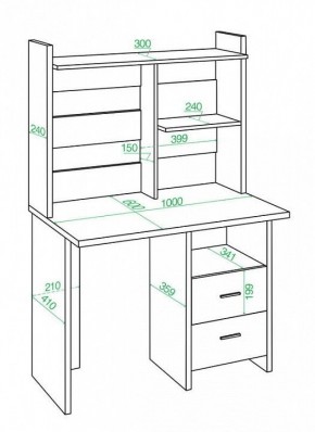 Стол компьютерный Домино Lite СКЛ-Прям100Р+НКЛ-100 в Можге - mozhga.mebel24.online | фото 2