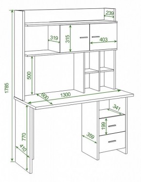 Стол компьютерный Домино Lite СКЛ-Прям130+НКЛХ-130 ВК в Можге - mozhga.mebel24.online | фото 2