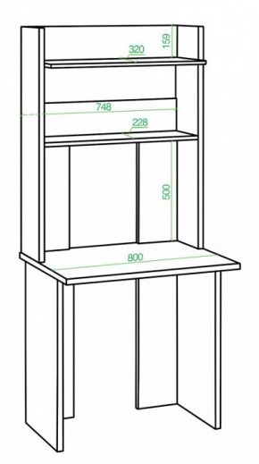 Стол компьютерный Домино Lite СКЛ-Прям80+НКЛХ 80 в Можге - mozhga.mebel24.online | фото 2