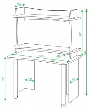 Стол компьютерный Домино Lite СКЛ-Софт120+НКИЛ120 в Можге - mozhga.mebel24.online | фото 2