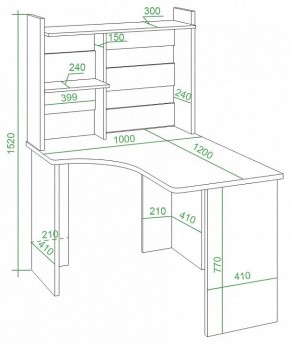 Стол компьютерный Домино Lite СКЛ-Угл120+НКЛ-100 в Можге - mozhga.mebel24.online | фото 2