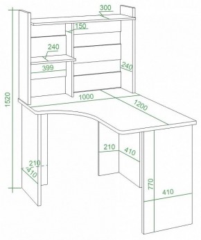 Стол компьютерный Домино Lite СКЛ-Угл120+НКЛ-100 в Можге - mozhga.mebel24.online | фото 2