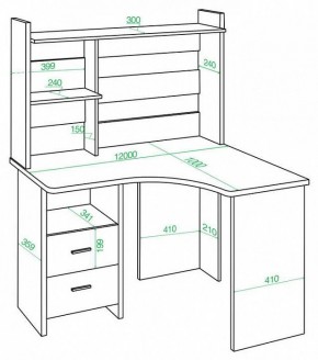 Стол компьютерный Домино Lite СКЛ-Угл120+НКЛХ-120 в Можге - mozhga.mebel24.online | фото 2